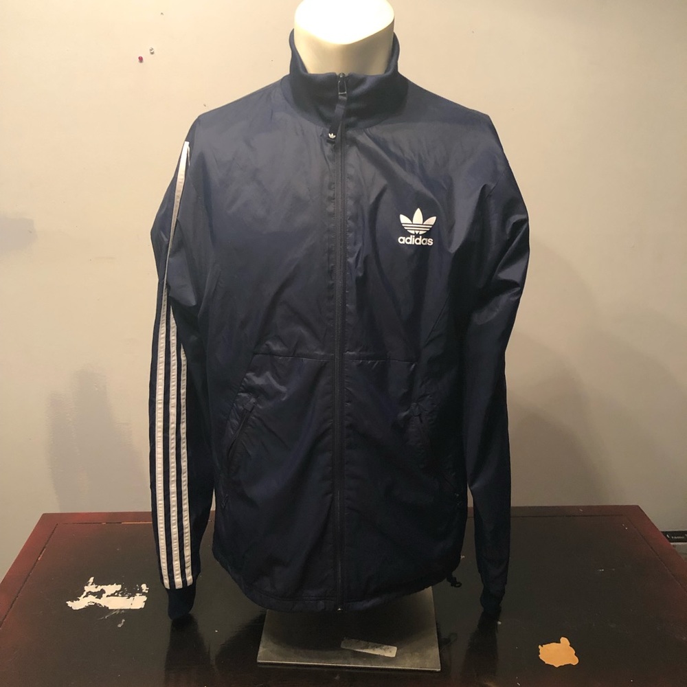 Blue Adidas windbreaker
